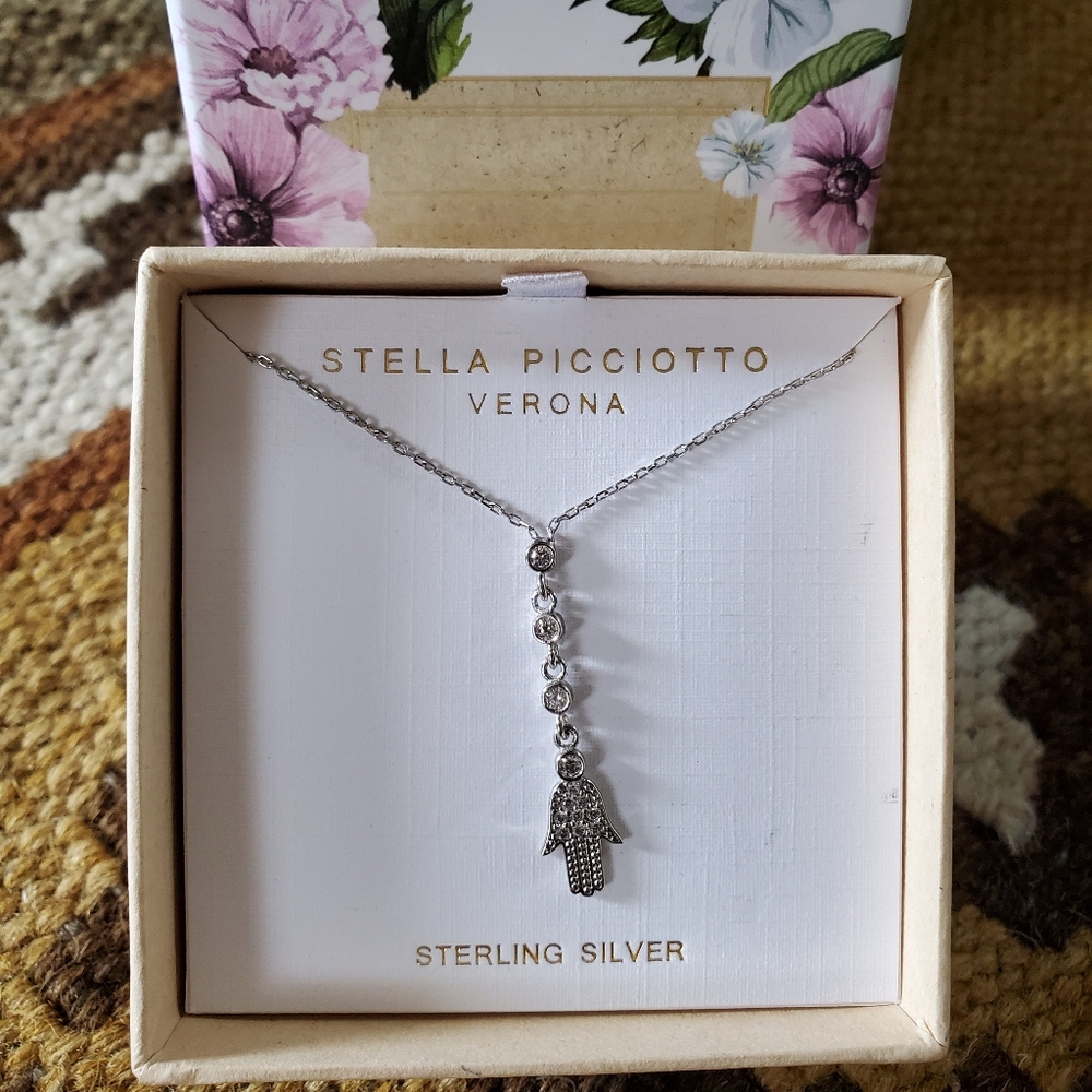 Stella Picciotto Sterling silver Necklace Hamsa Hand Layer Jewelry